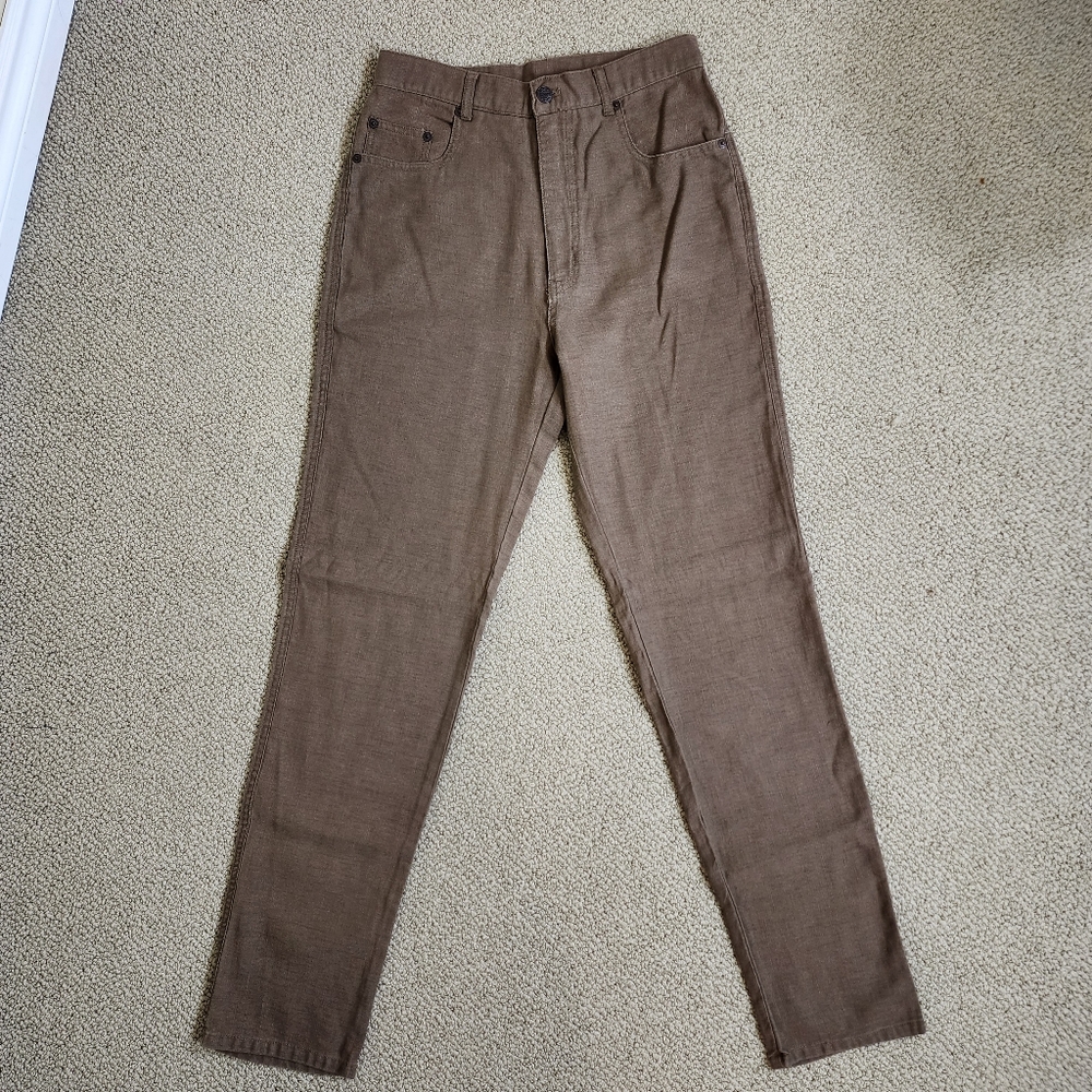 Vintage Jacob High Rise Linen Cotton Tapered Straight Leg Pants Size 9/10